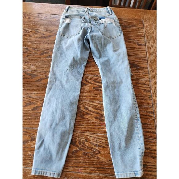 GOOD AMERICAN Good Legs Chewed Hem Distressed Skinny Crop Jeans sz 00/24 - Picture 3 of 4
